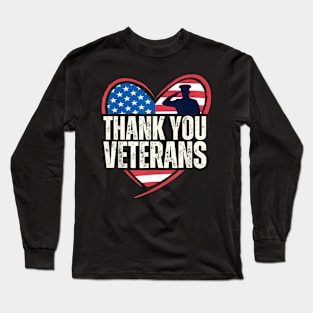 Usa Flag Heart American Patriotic  Forces Memorial Day Long Sleeve T-Shirt